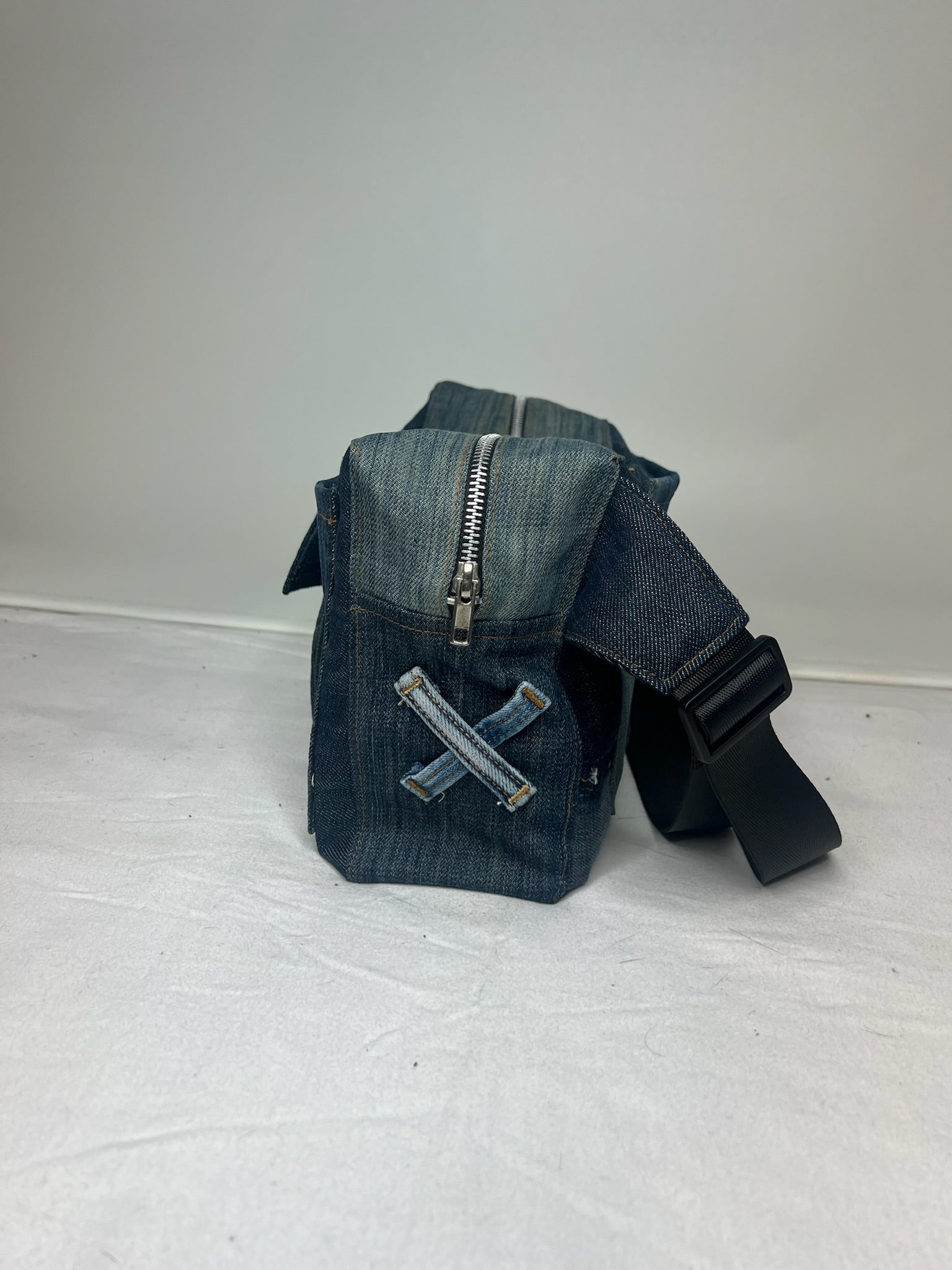 Upcycled-Denim Cargo Bag