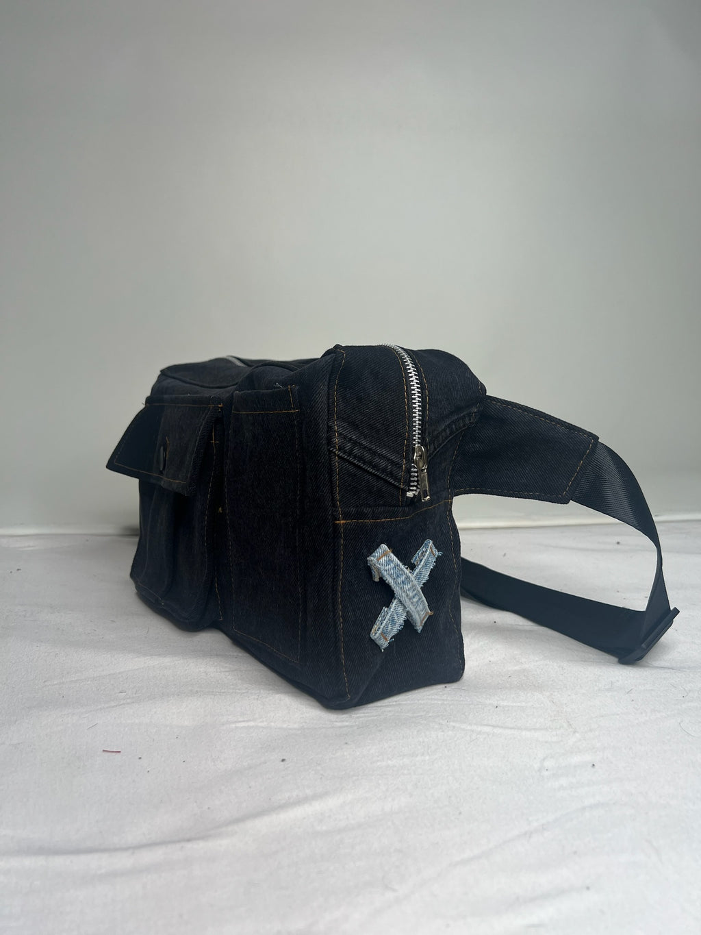 Upcycled-Denim Cargo Bag