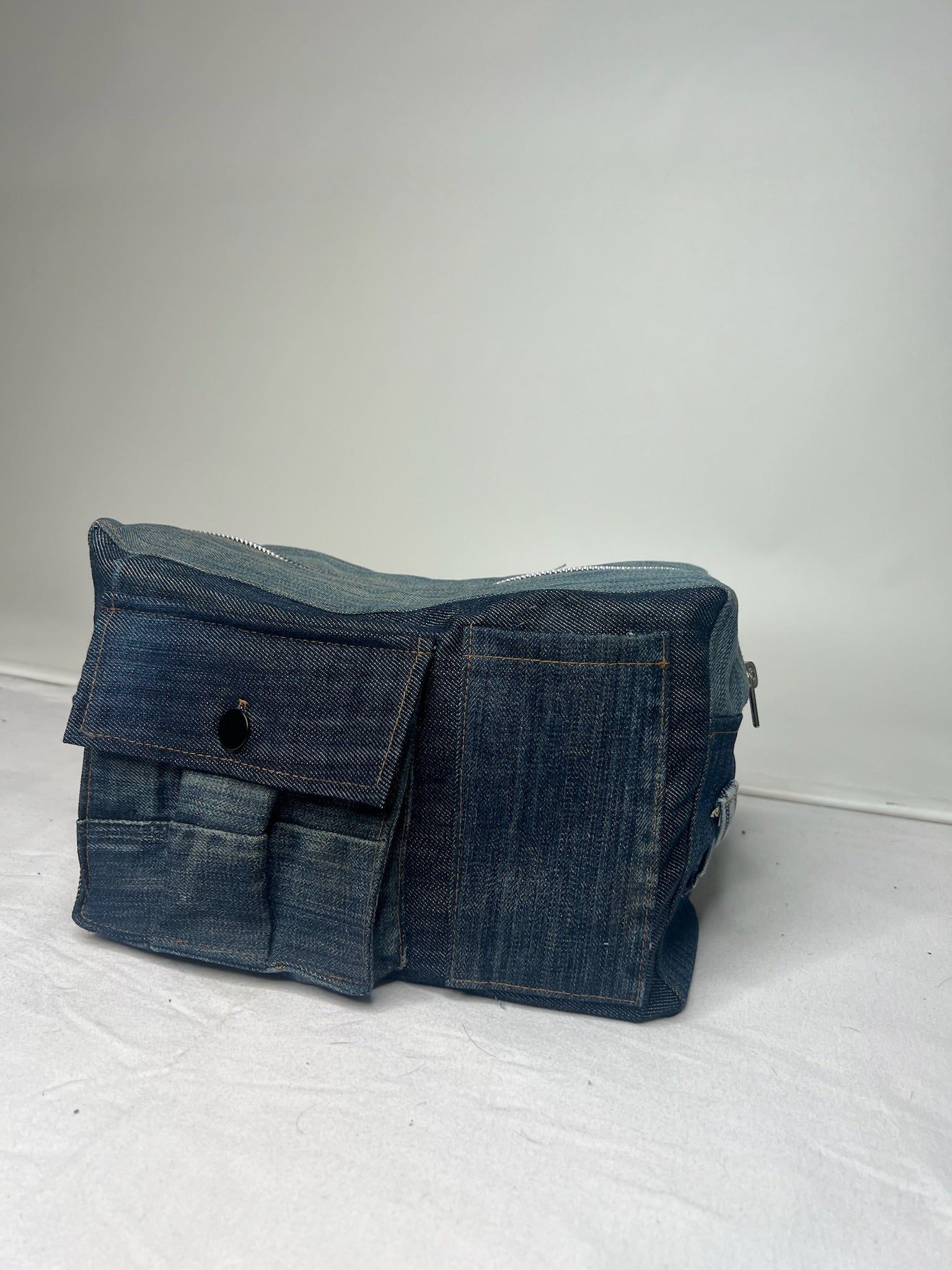 Upcycled-Denim Cargo Bag